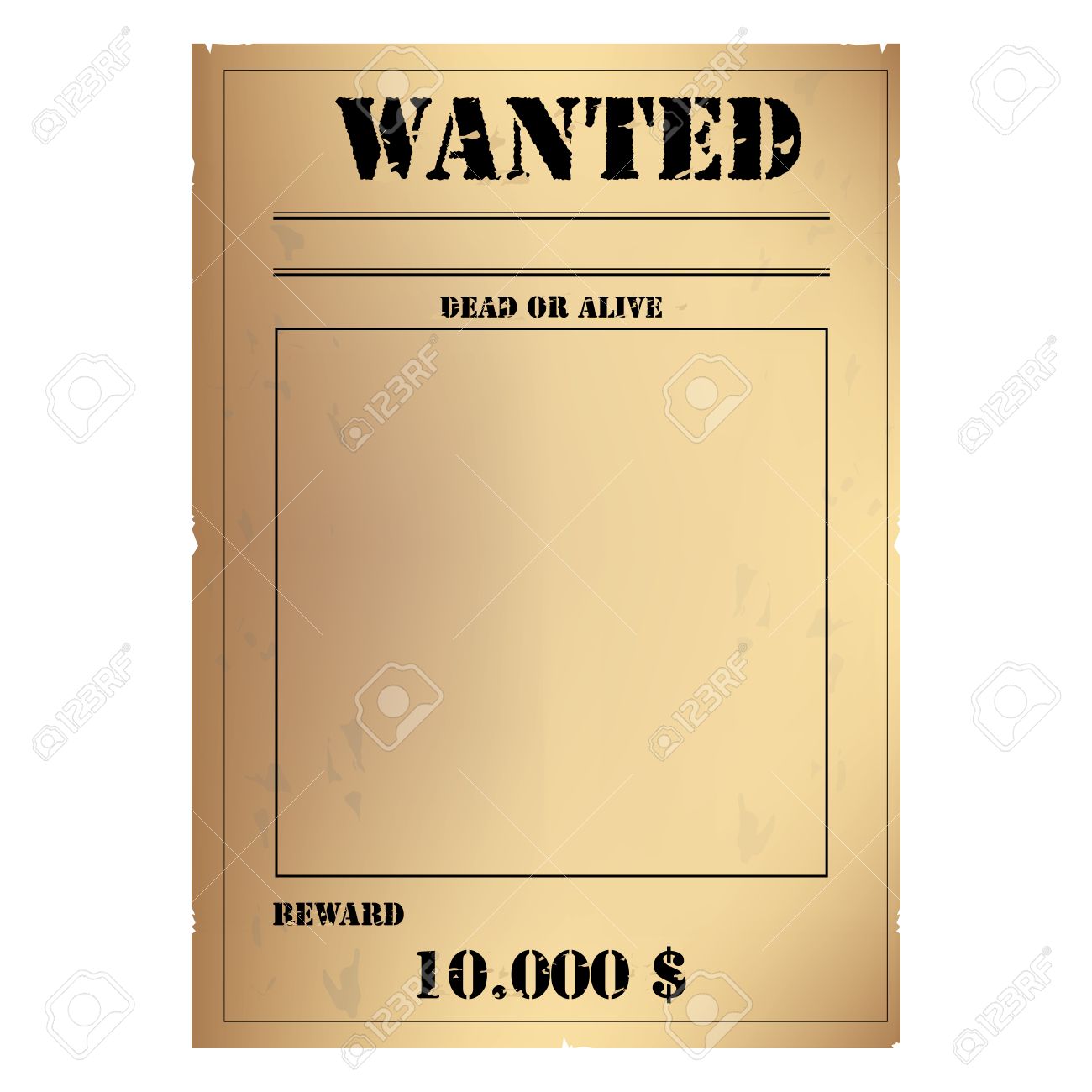 vector illustration vintage western wanted poster template wild