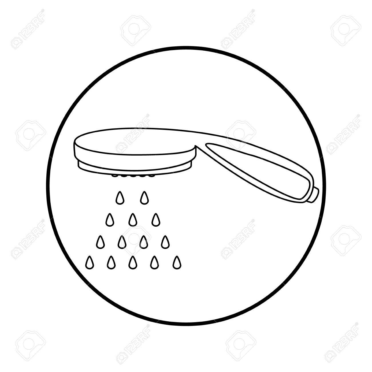 Shower Head Drawing vector illustration shower spray or head flat icon. shower head Shower Head Drawing vector illustration shower spray or head flat icon. shower head