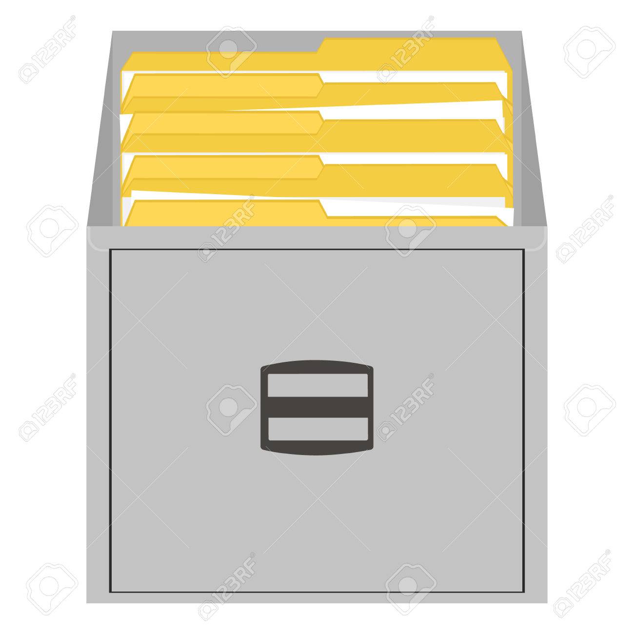 Vector Illustration Opened Card Catalog With File Folders Office