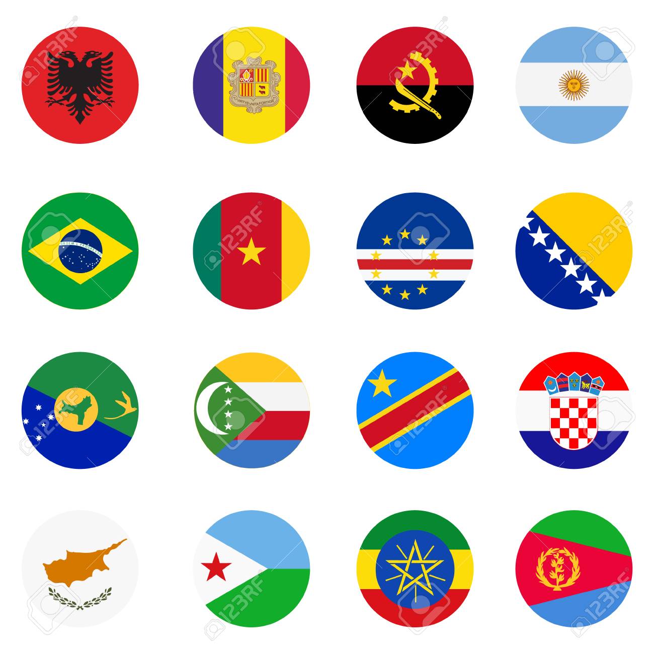 collection of flag button