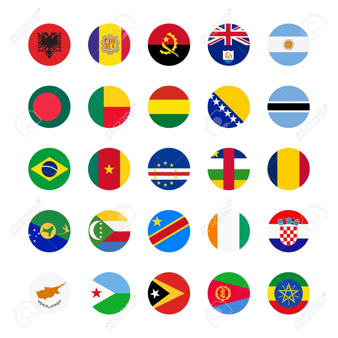 collection of flag button