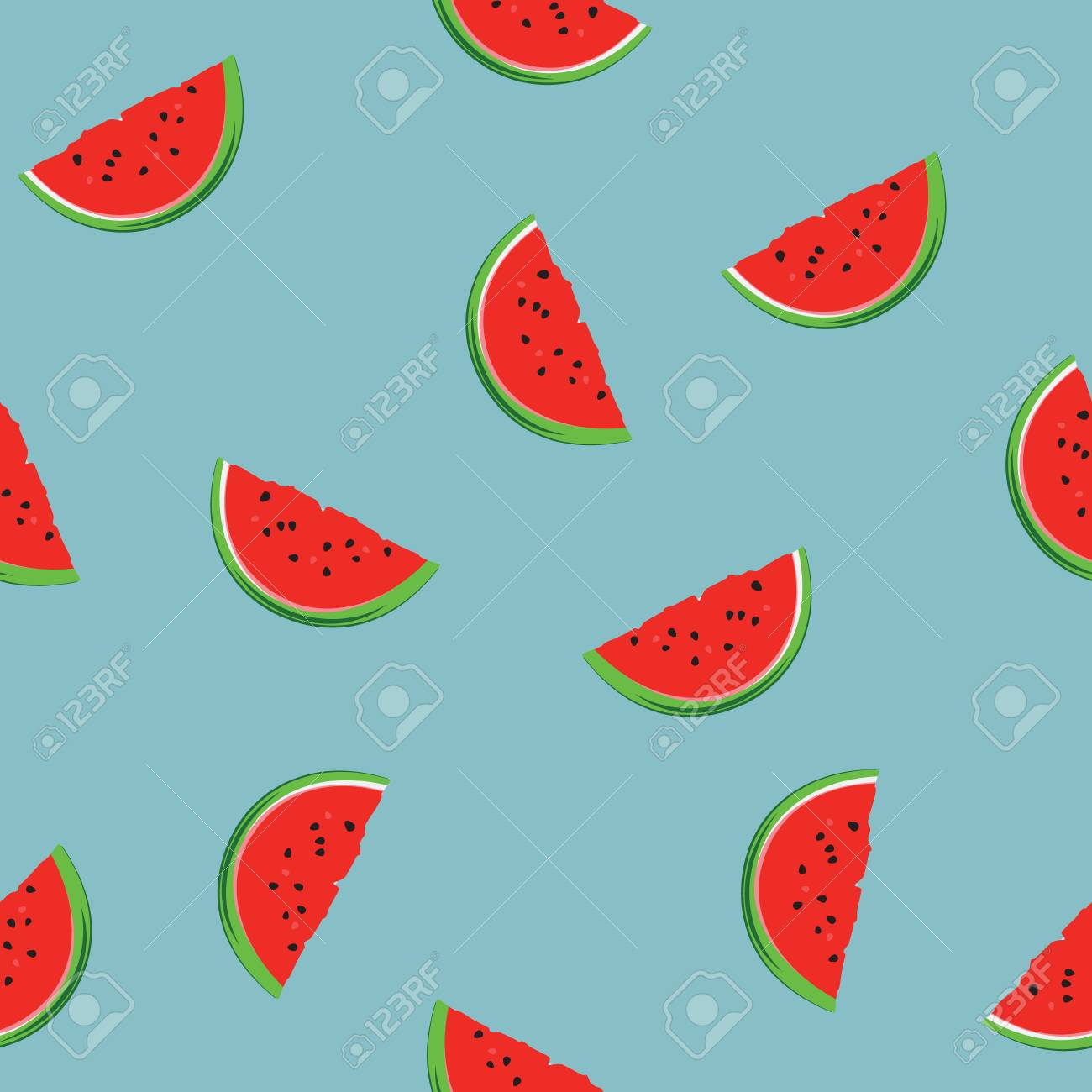 Raster Illustration Cute Pattern With Watermelon Slices For Baby And Kids Stock Photo Picture And Royalty Free Image Image