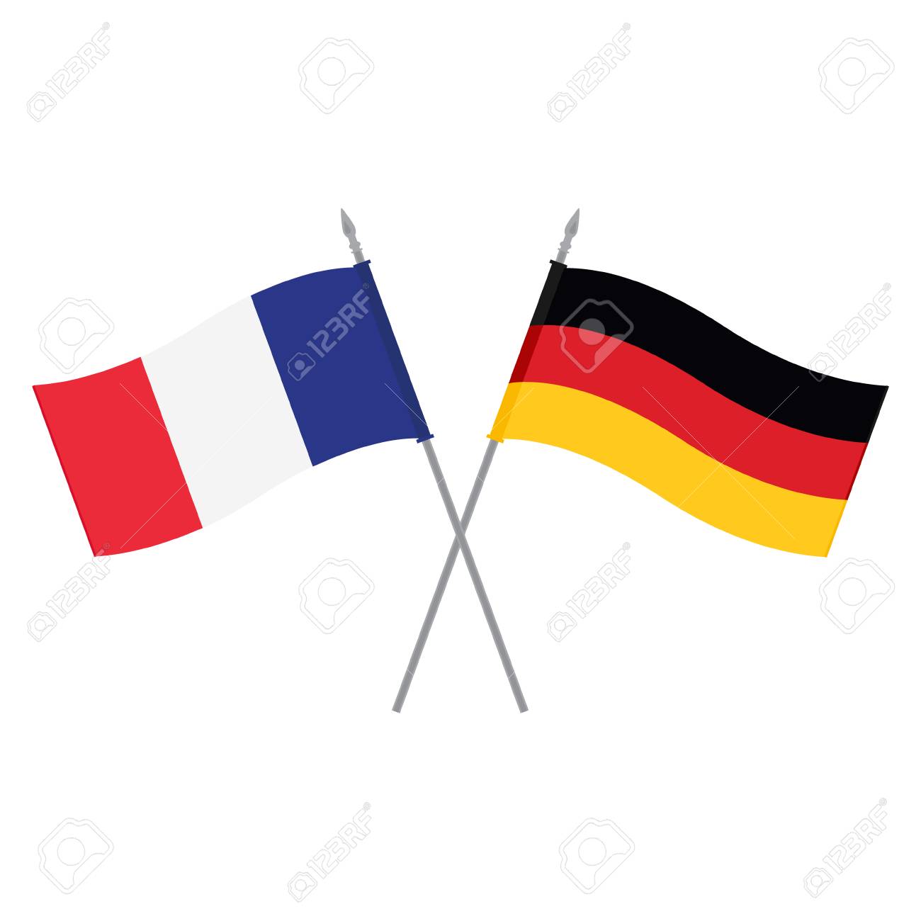 Illustration Raster Drapeau Allemand Et Francais Drapeaux De L Allemagne Et De La France Alliance Et Amitie Banque D Images Et Photos Libres De Droits Image