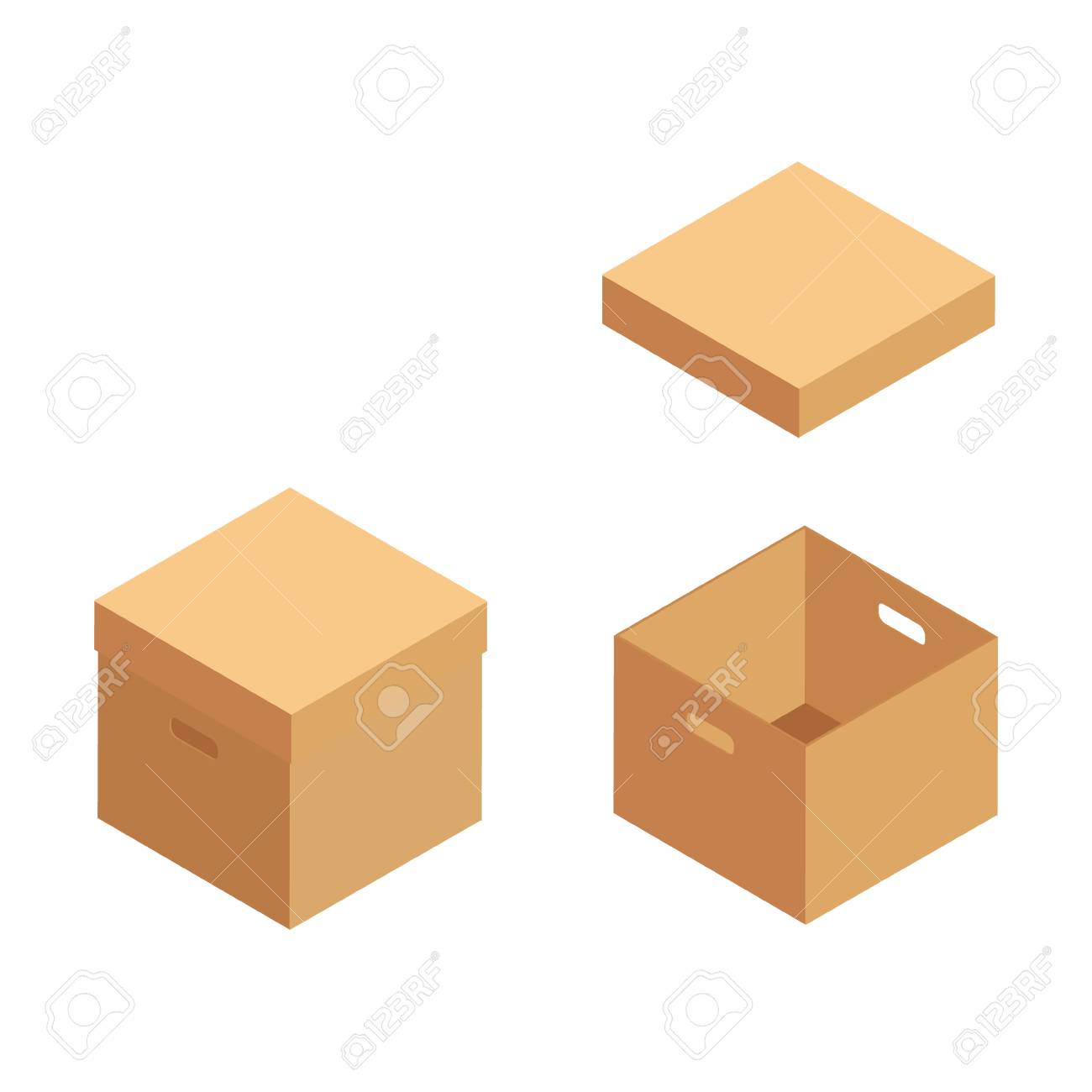 Download Vector Illustration Collection Set Recycle Brown Box Packaging Royalty Free Cliparts Vectors And Stock Illustration Image 91124121 3D SVG Files Ideas | SVG, Paper Crafts, SVG File
