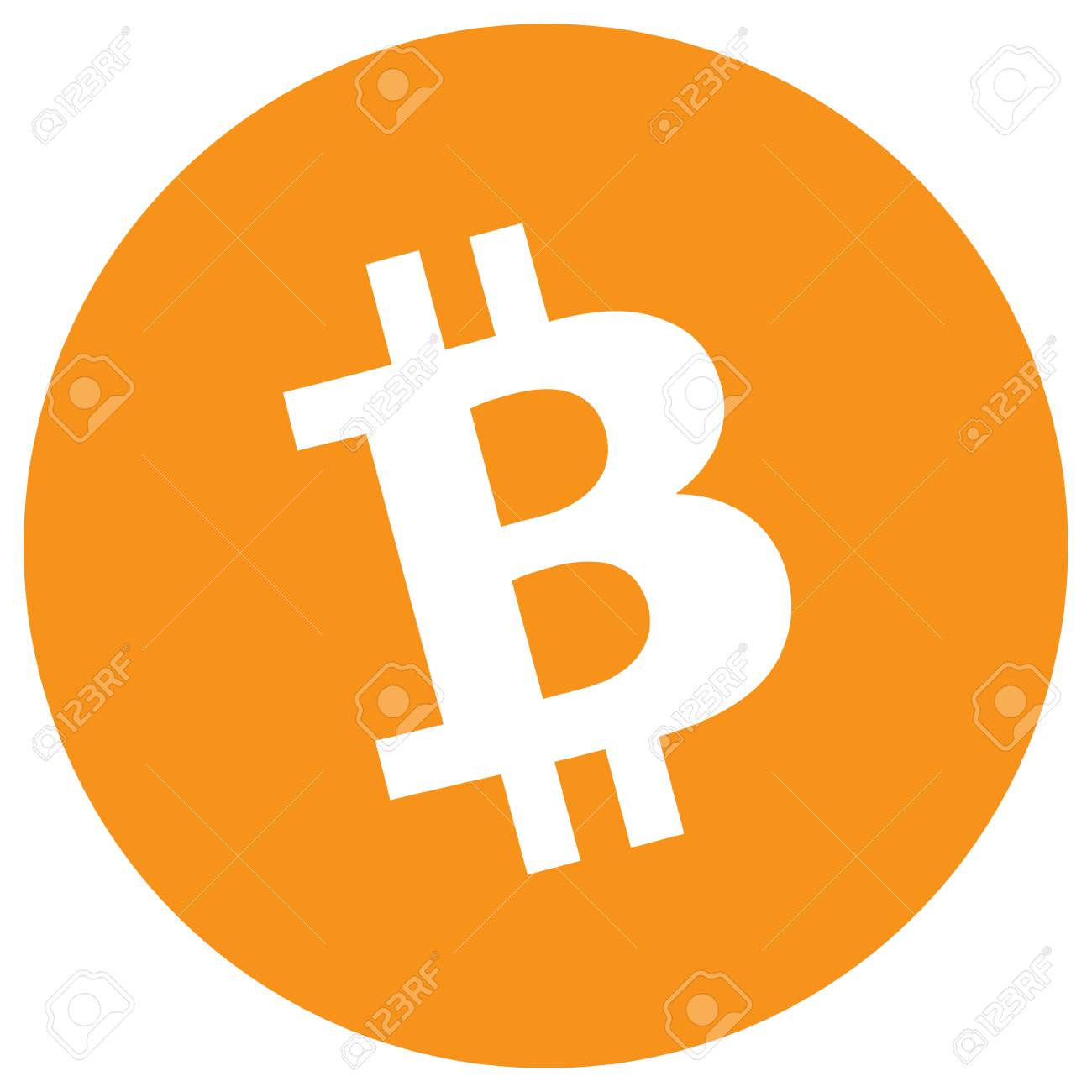 ベクトルイラストビットコイン現金暗号通貨ブロックチェーンフラットロゴは、白い背景に隔離されています。ウェブや印刷のためのブロックチェーンビットコイン 現金ステッカー。ビットコインロゴ。のイラスト素材・ベクター Image 91176638