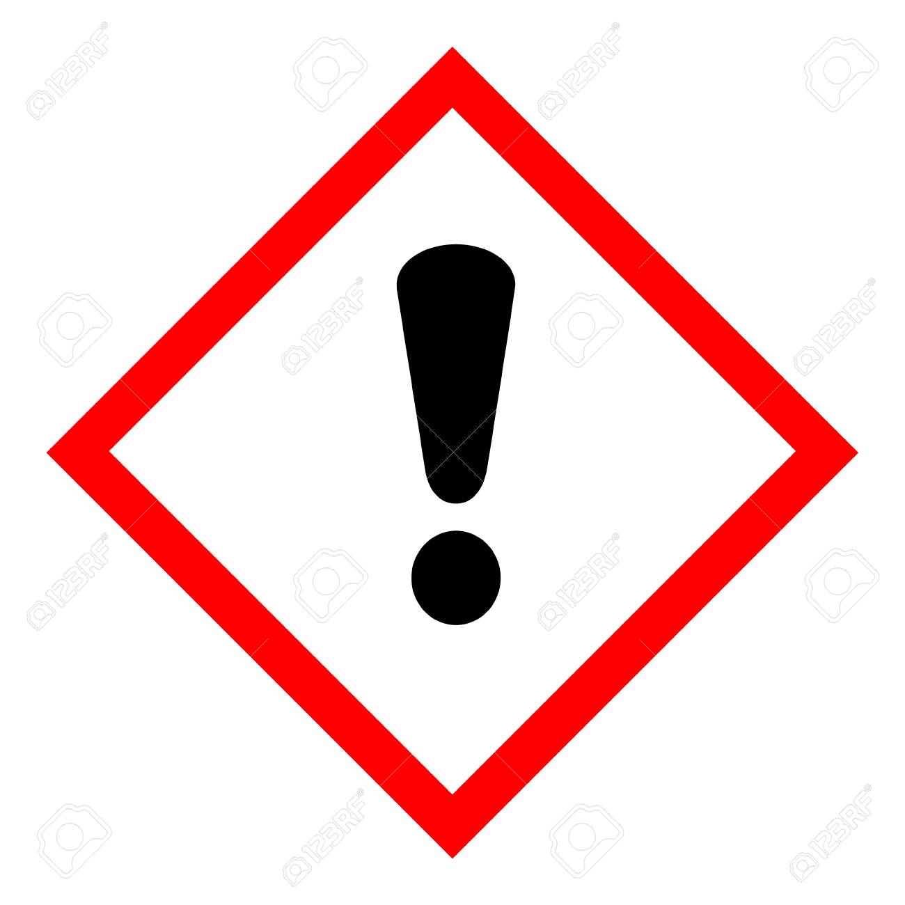 raster illustration ghs hazard pictogram harmful hazard warning