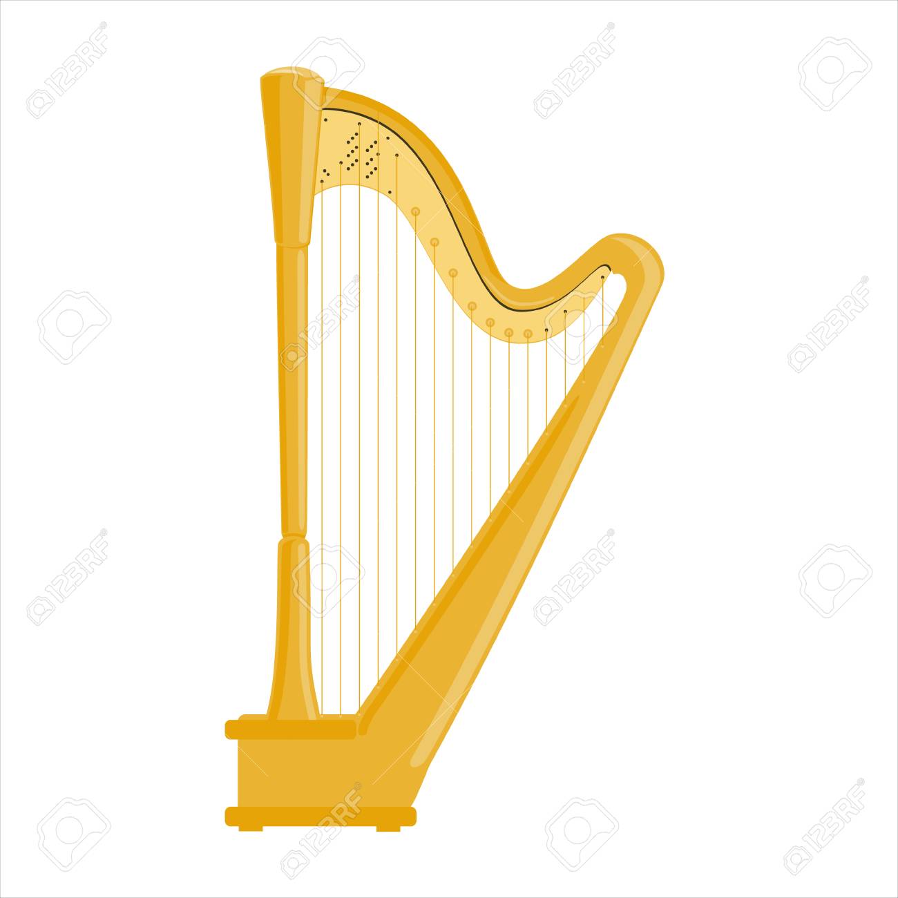Raster illustration classical music instrumet. Pedal harp isolated on white background. - 94138158 Raster illustration classical music instrumet. Pedal harp isolated on white background. - 94138158