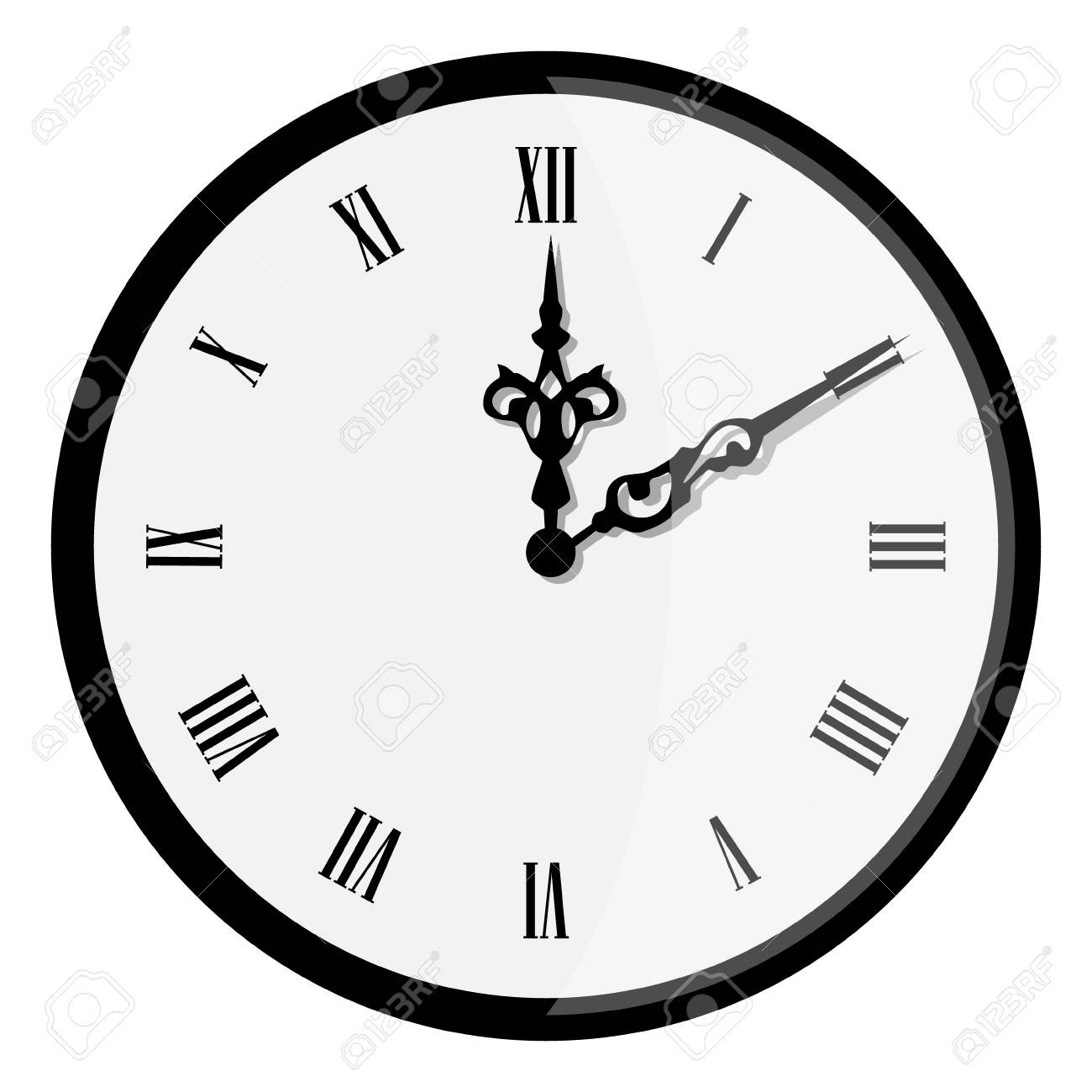 Reloj De Pared Elegante De La Ilustracion De La Trama Con La Mano