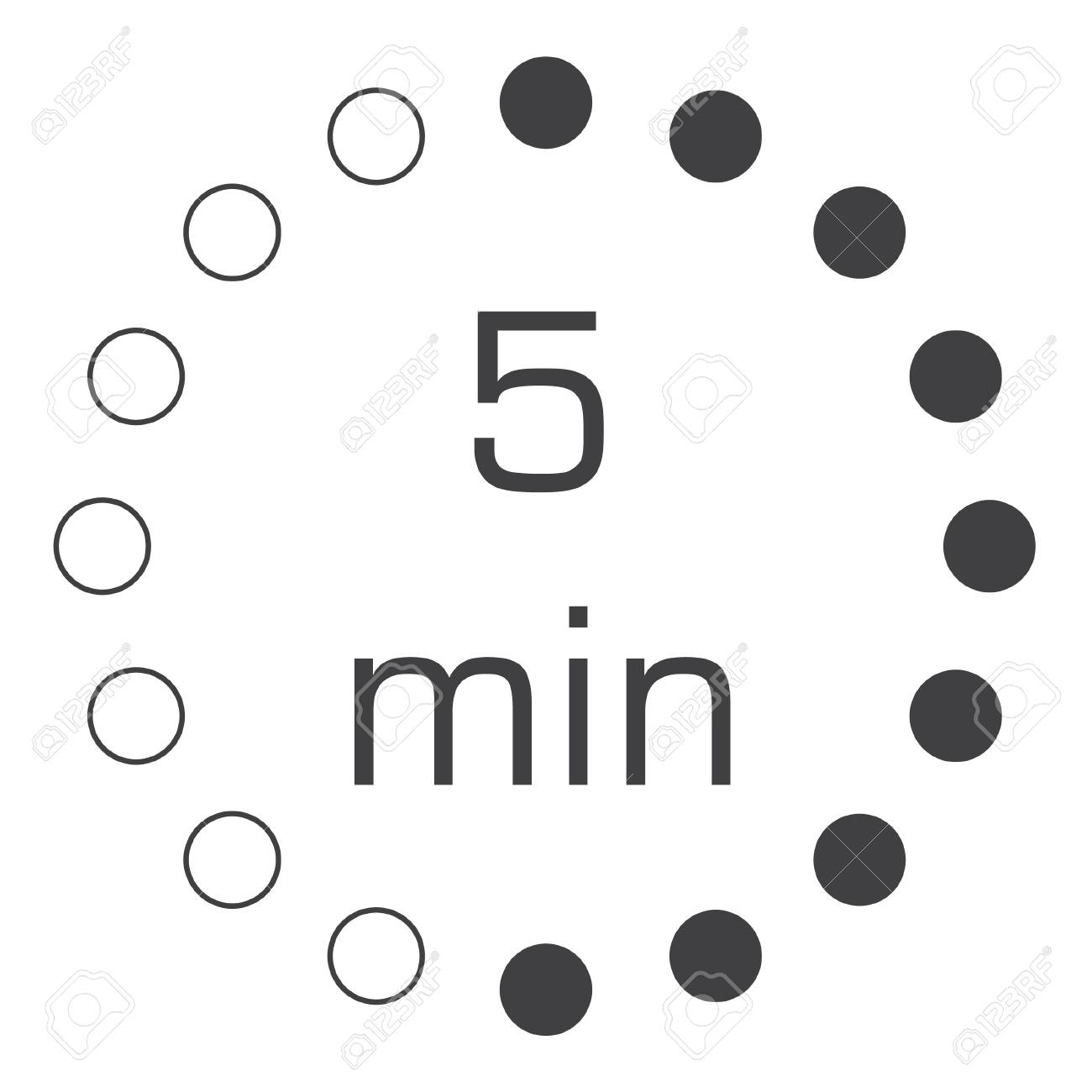the 5 minutes stopwatch vector icon digital timer clock and start a timer for 5 minutes