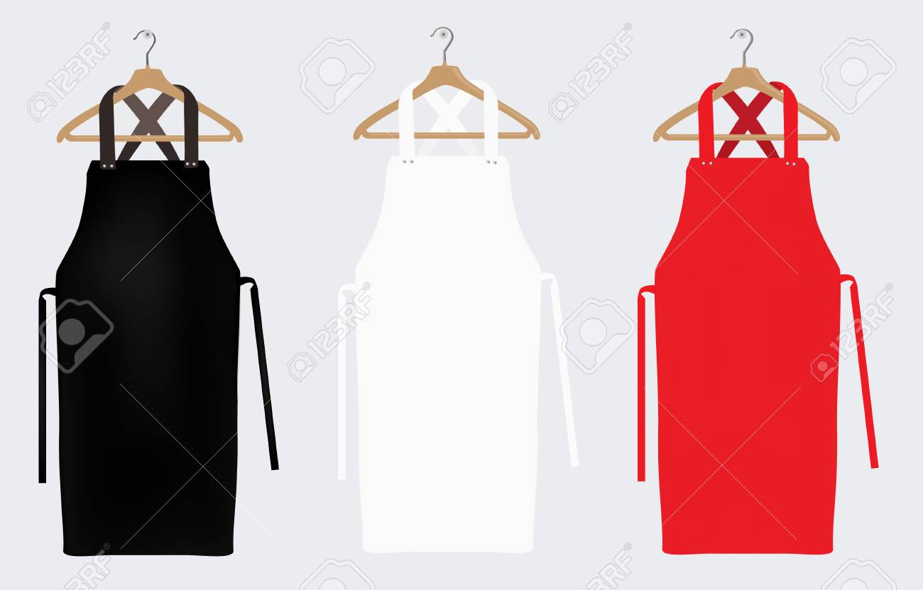 White, red and black aprons, apron mockup, clean apron. Raster illustration - 116457971 White, red and black aprons, apron mockup, clean apron. Raster illustration - 116457971