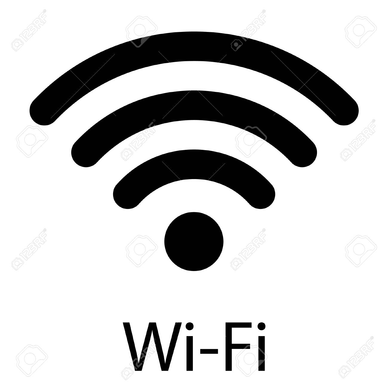 Raster Illustration Flat Design Blue Wireless Icon Wifi Symbol Sign Wifi Lizenzfreie Fotos Bilder Und Stock Fotografie Image