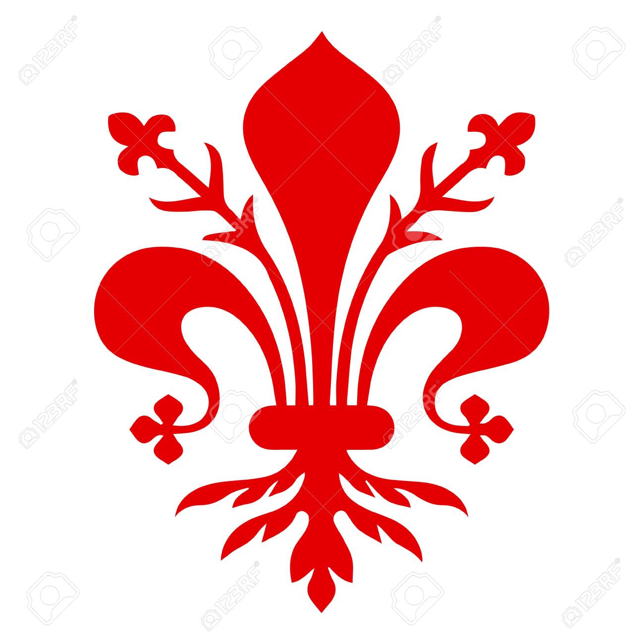 イタリアの都市紋章デザインフック フィレンツェの旗。フィレンツェの紋章 - トスカーナ州。フィレンツェ