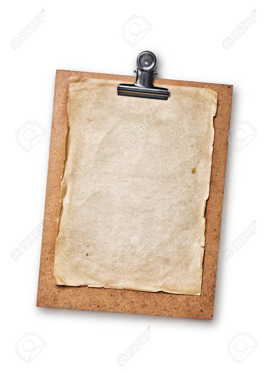 Download Mockup Of Empty Old Vintage Paper Sheet On Clipboard Isolated Stock Photo Picture And Royalty Free Image Image 116989084 PSD Mockup Templates