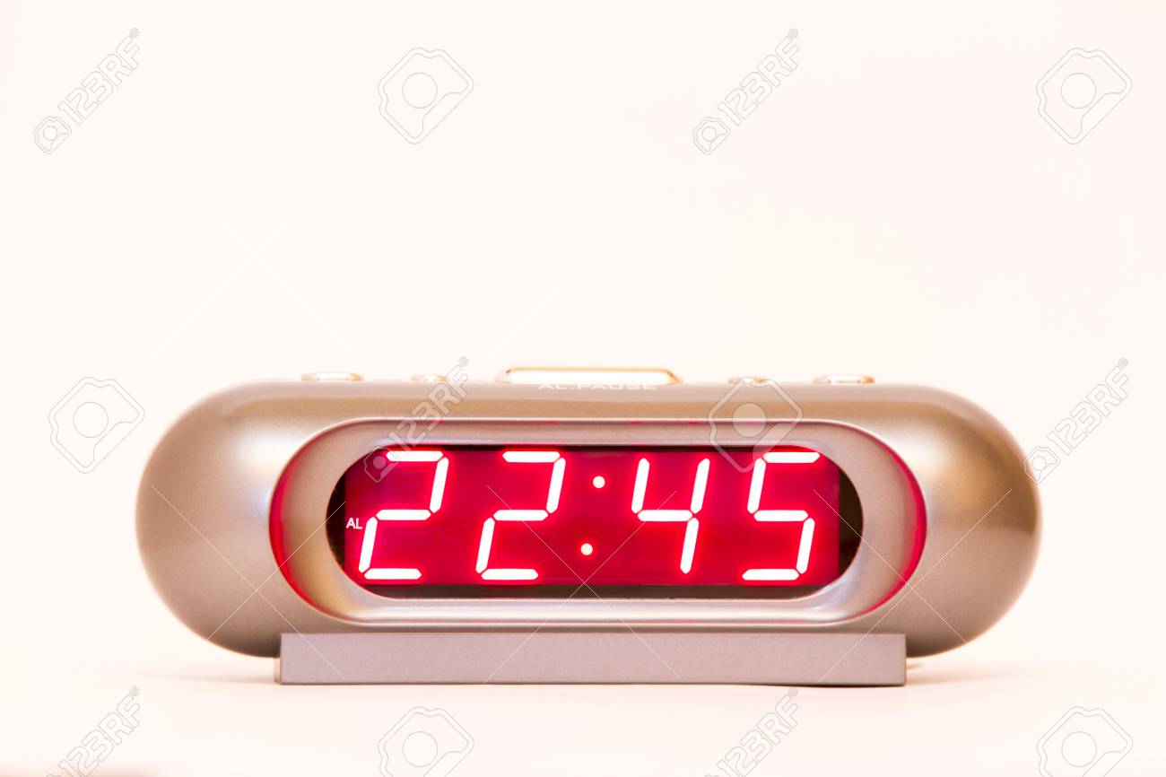 Electronic Clock Alarm Clock With Red Illumination And The Time 22