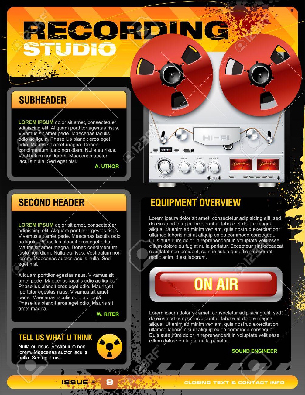 sound recording studio brochure flyer royalty free cliparts vectors recording studio flyers