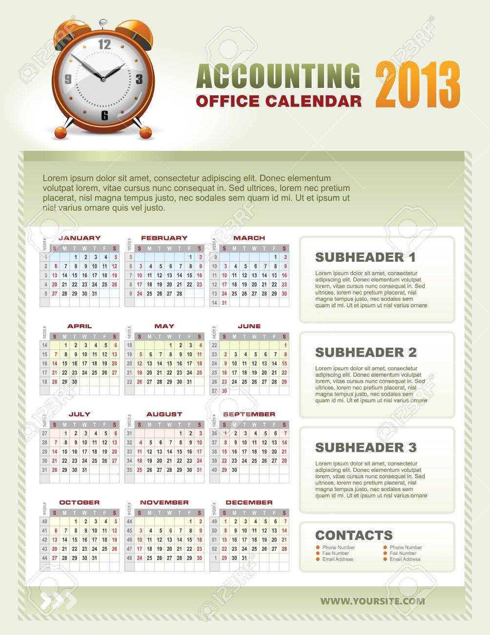 office calendar template