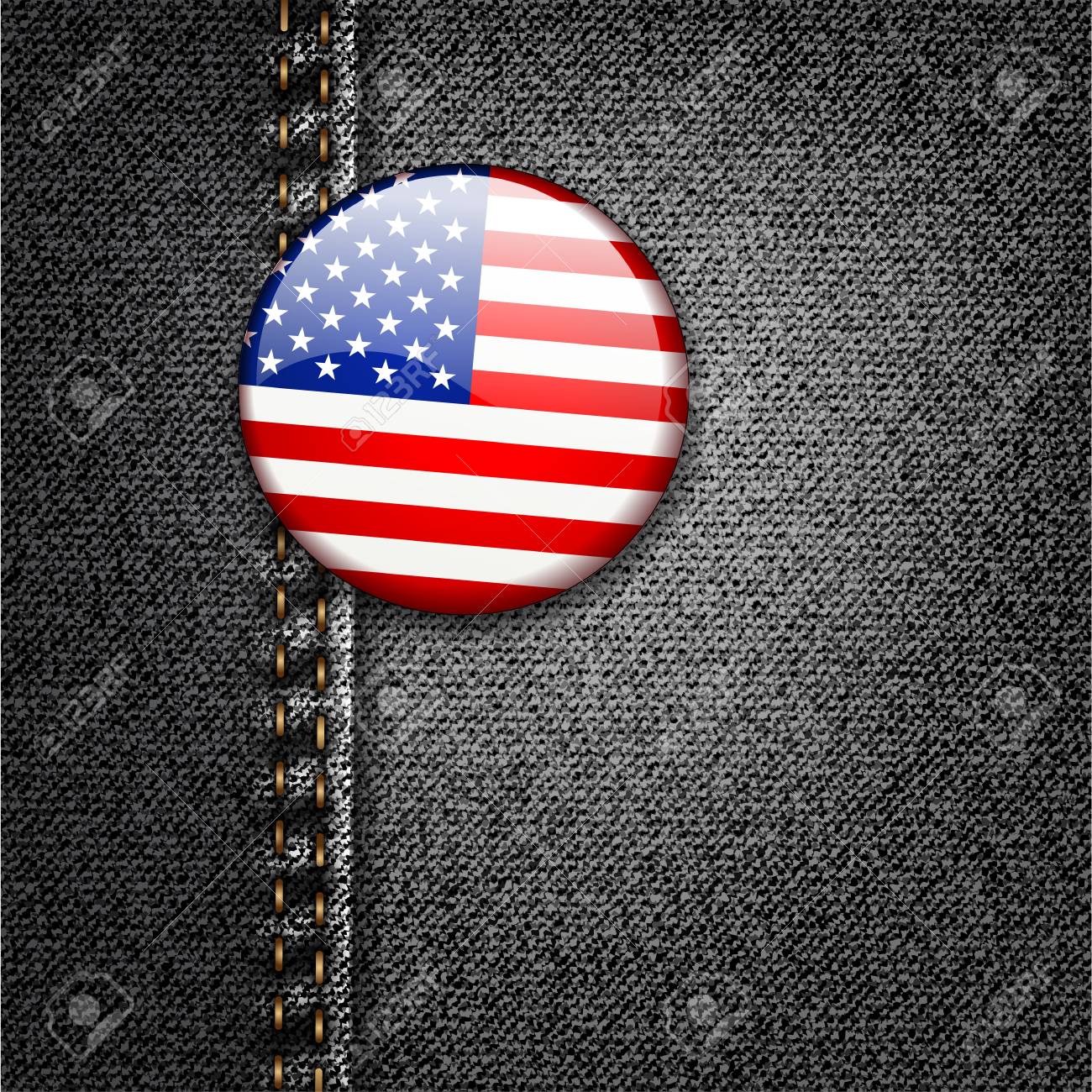 american flag badge on
