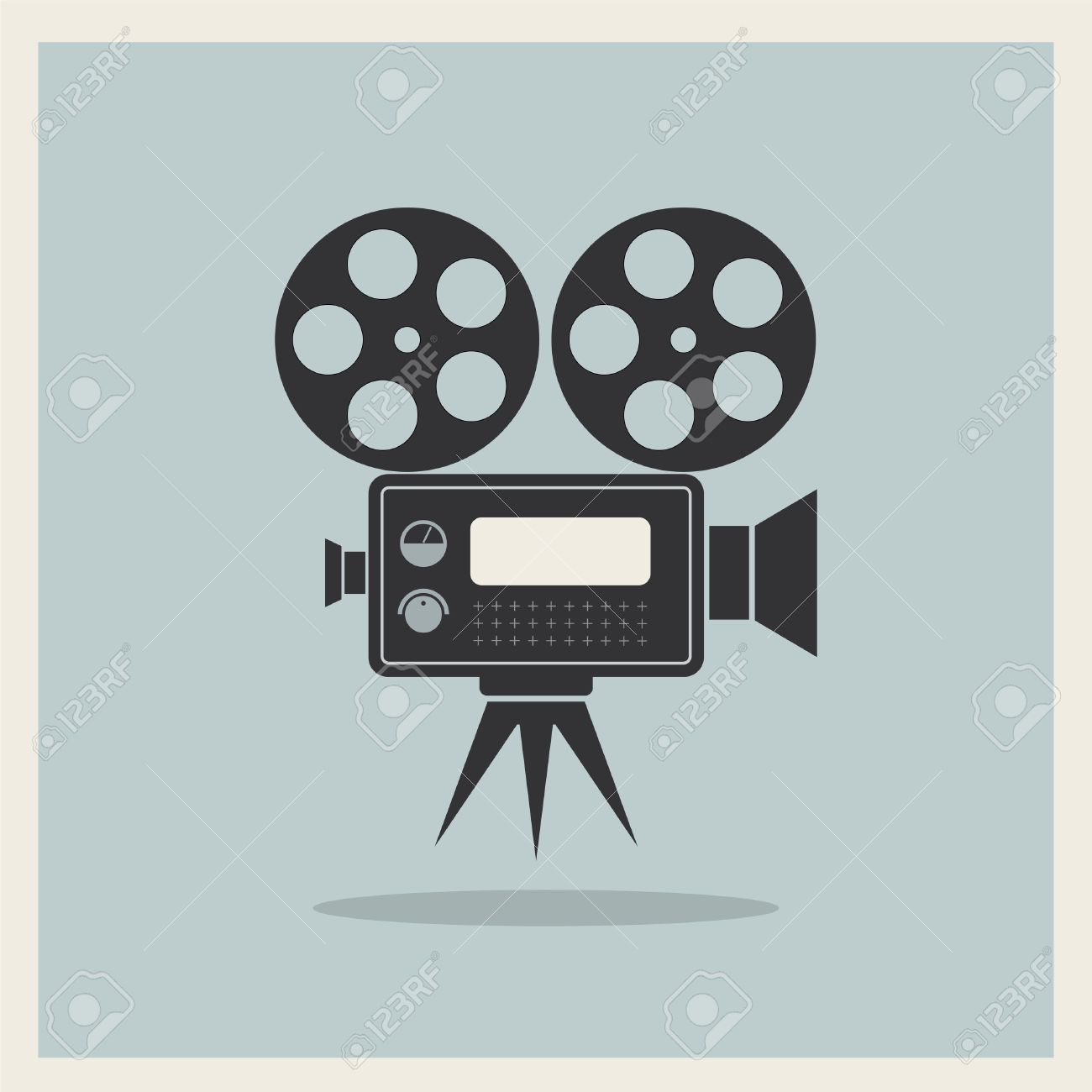 vector video movie camera on retro background vector