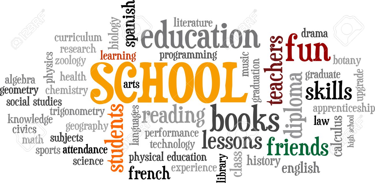 school word cloud bubble tag tree vector royalty free cliparts school word