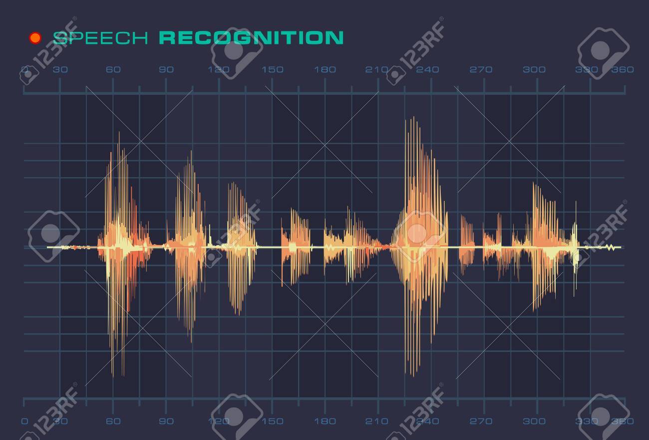 音声認識波形信号フラット スタイル図のイラスト素材 ベクタ Image