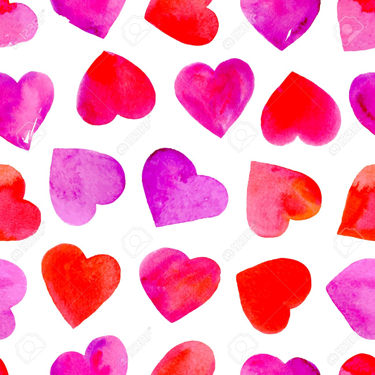 Seamless Pattern With Watercolor Hearts Valentine Day Wallpaper Seamless Pattern With Watercolor Hearts Valentine Day Wallpaper