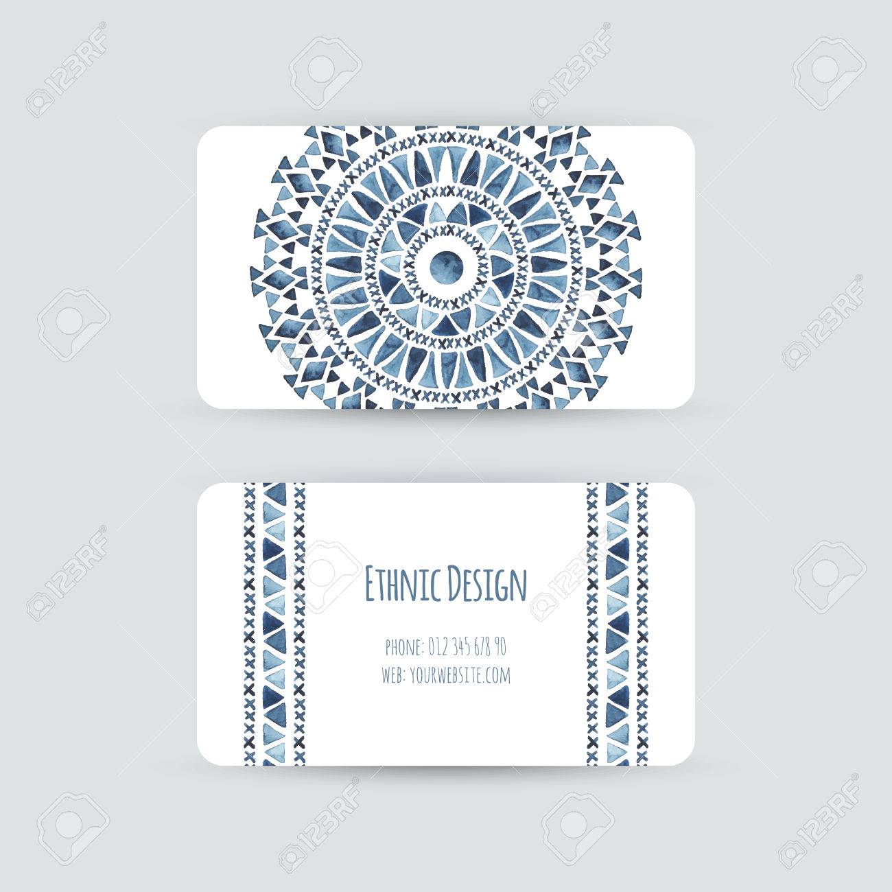 business cards templates ethnic watercolor design cards with business invitations