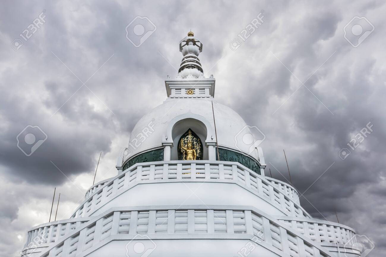 Golden Buddha Statue White Buddhist Temple On Background Of Stock Photo Picture And Royalty Free Image Image