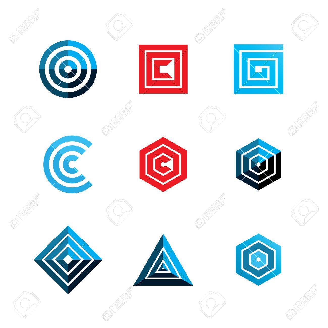 abstract geometric shapes template logo design vector eps8 royalty
