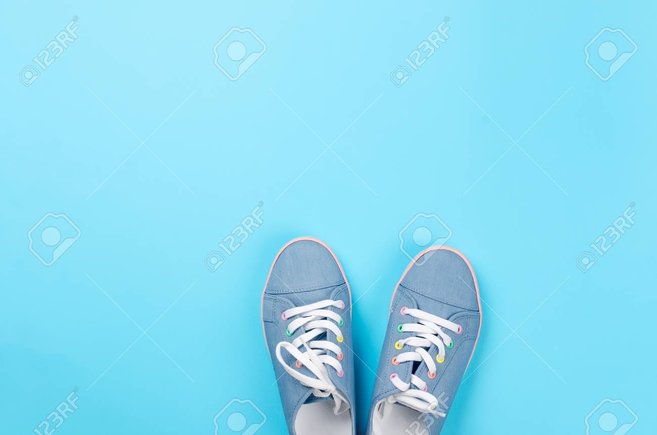 light blue canvas shoes