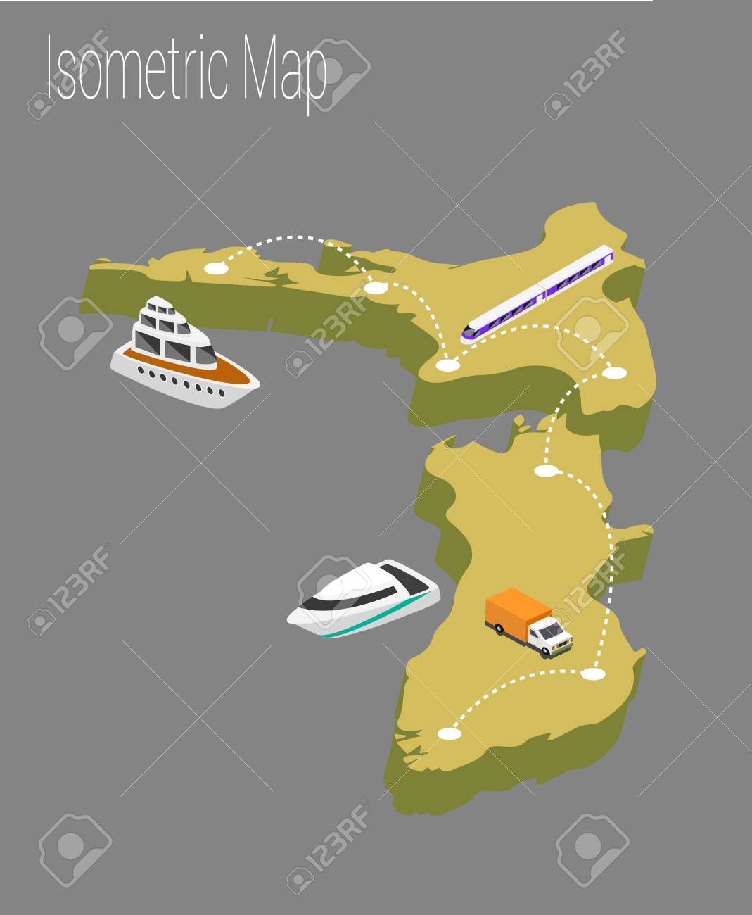 地図ニュージーランド 等尺性の概念 地図ニュージーランドの 3 D フラット イラスト のイラスト素材 ベクタ Image