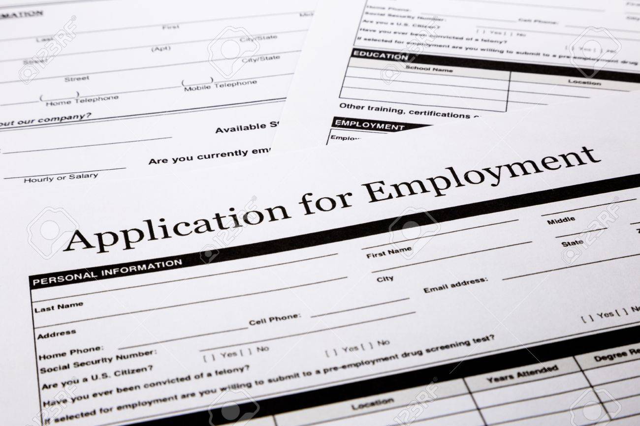 Employment Application Form, Human Resources And Business Concepts Stock Photo, Picture And Royalty Free Image. Image 20555566.