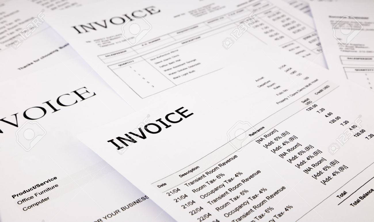 close up difference invoices and bills document and paperwork stock stock invoices