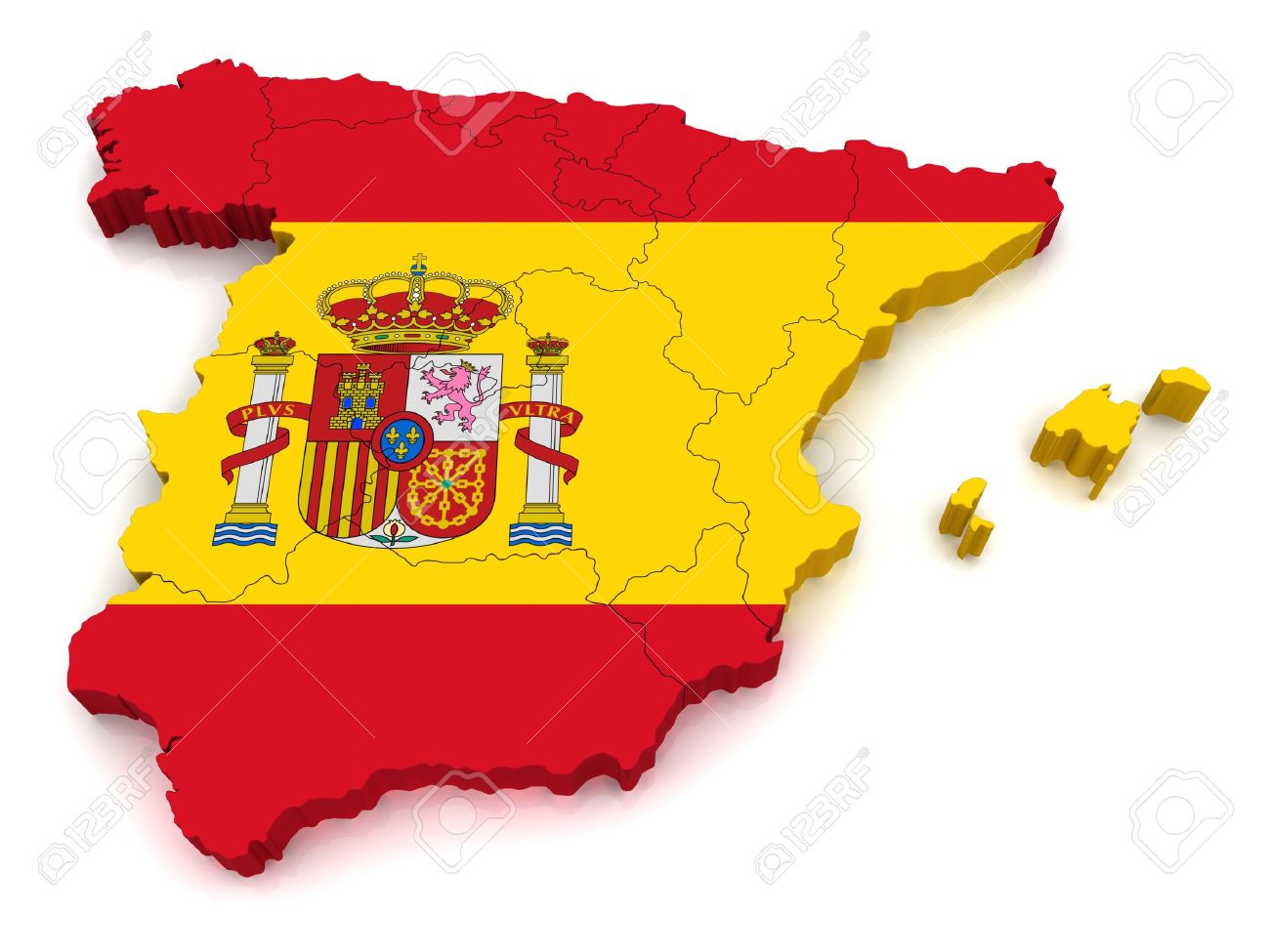 3d Map Of Spain Stock Photo Picture And Royalty Free Image Image 9262326