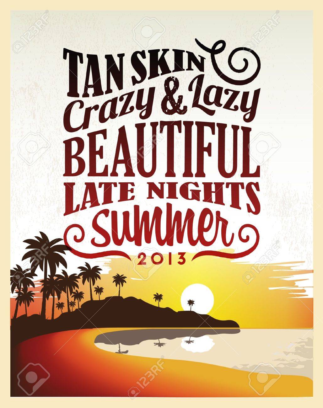 retro vintage summer poster design with typography royalty free summer poster design