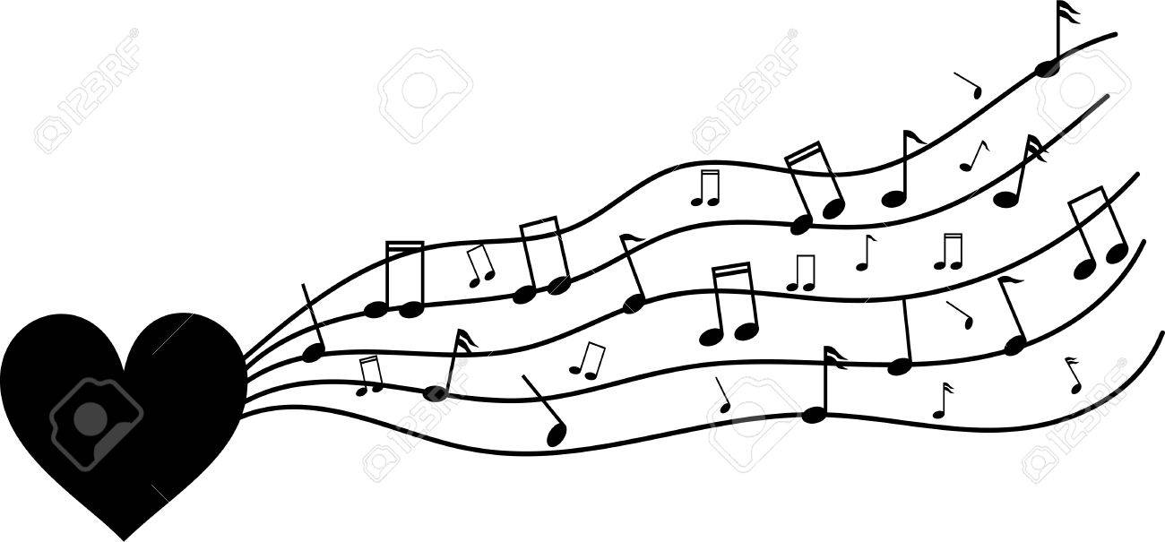 Herz Silhouette Auf Schwarzem Hintergrund Mit Musik Als Symbol Fur Musiktherapie Lizenzfrei Nutzbare Vektorgrafiken Clip Arts Illustrationen Image 82241186