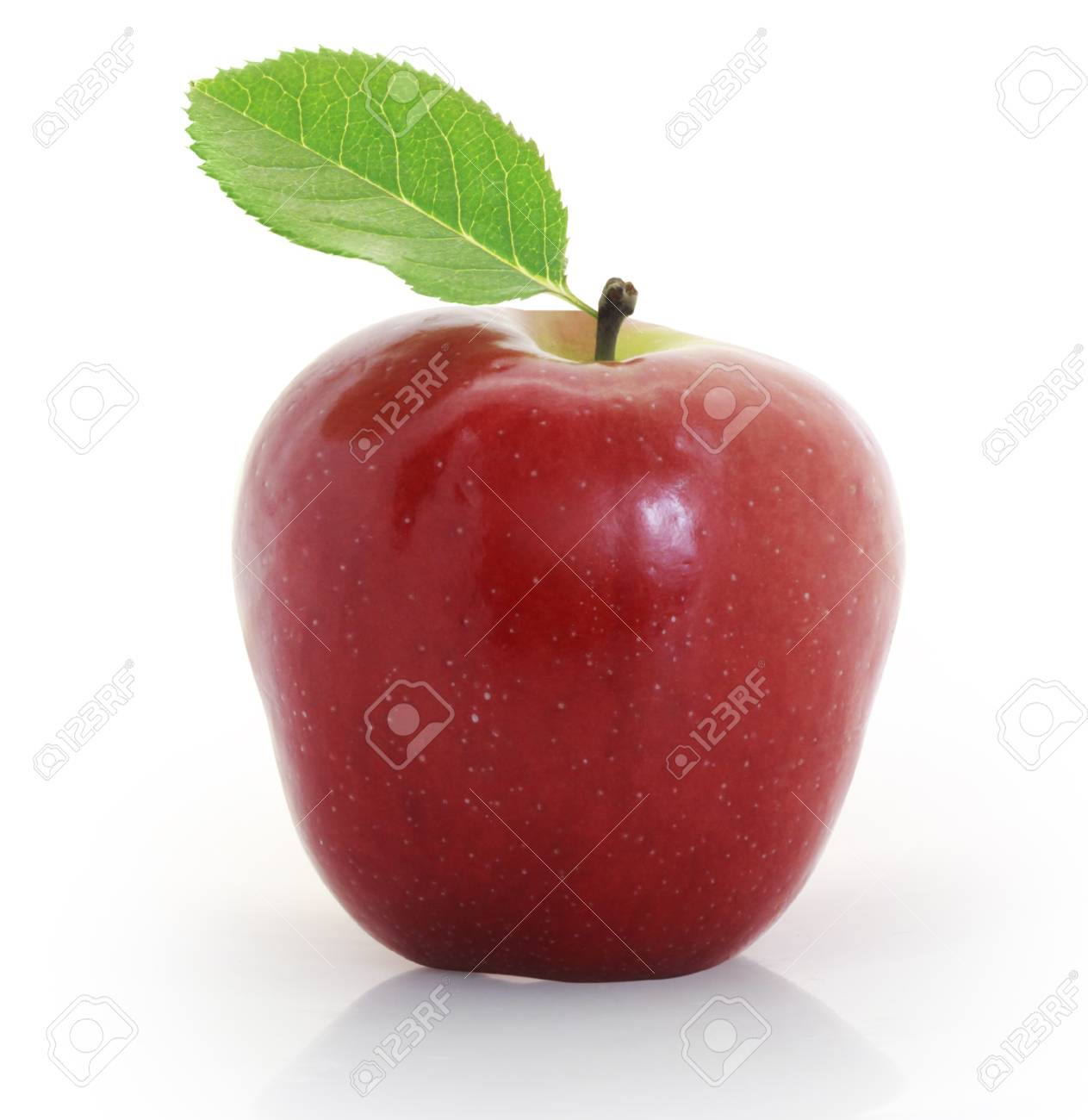 Red Appl On White Background Stock Photo, Picture and Royalty Free Image.  Image 12526758.
