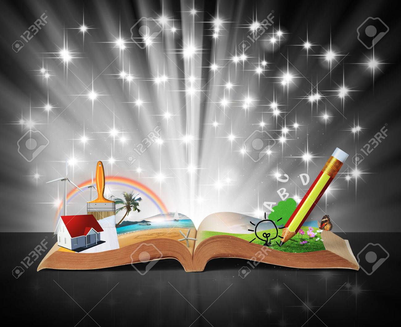 Buch Der Fantasy Geschichten Lesen Eine Gluhende Fantasy Buch Lizenzfreie Fotos Bilder Und Stock Fotografie Image