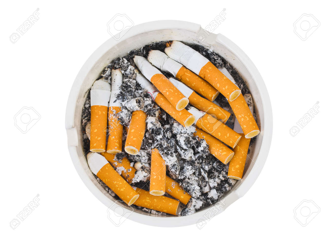 Ashtray and cigarettes isolated on white background - 9856217 Ashtray and cigarettes isolated on white background - 9856217