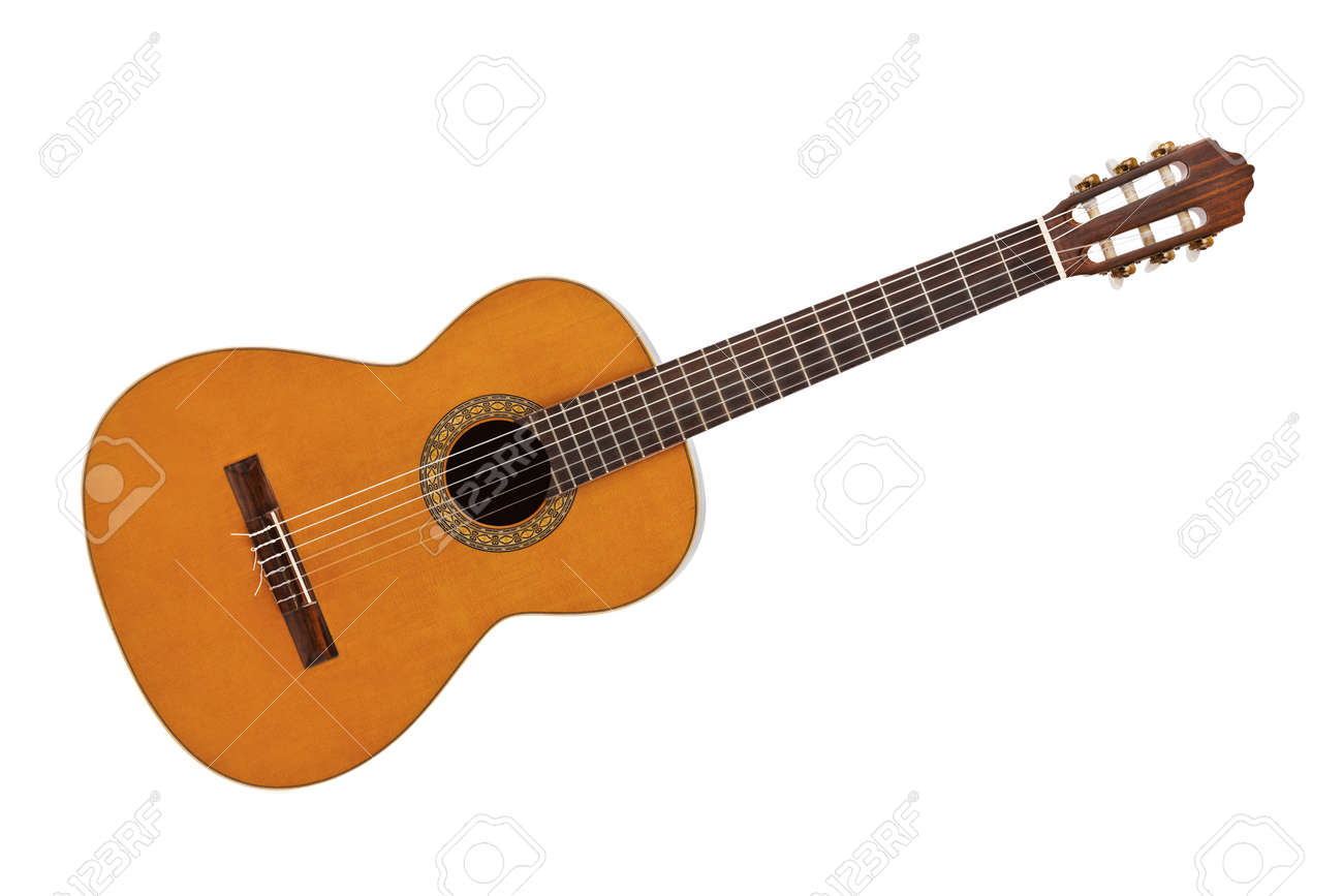 Classical acoustic guitar isolated on white background - 41812441 Classical acoustic guitar isolated on white background - 41812441