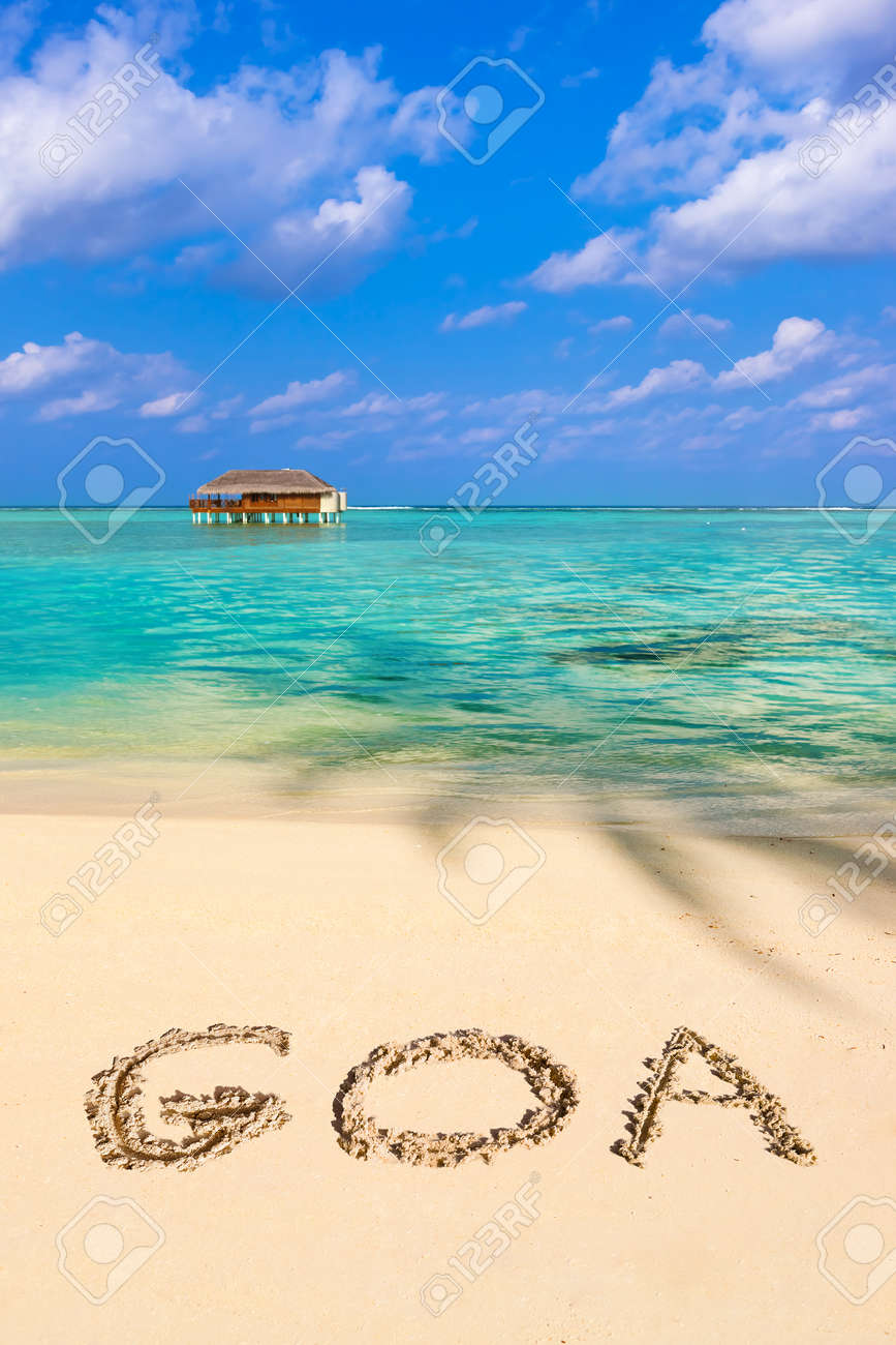 Word Goa On Beach Concept Holiday Background