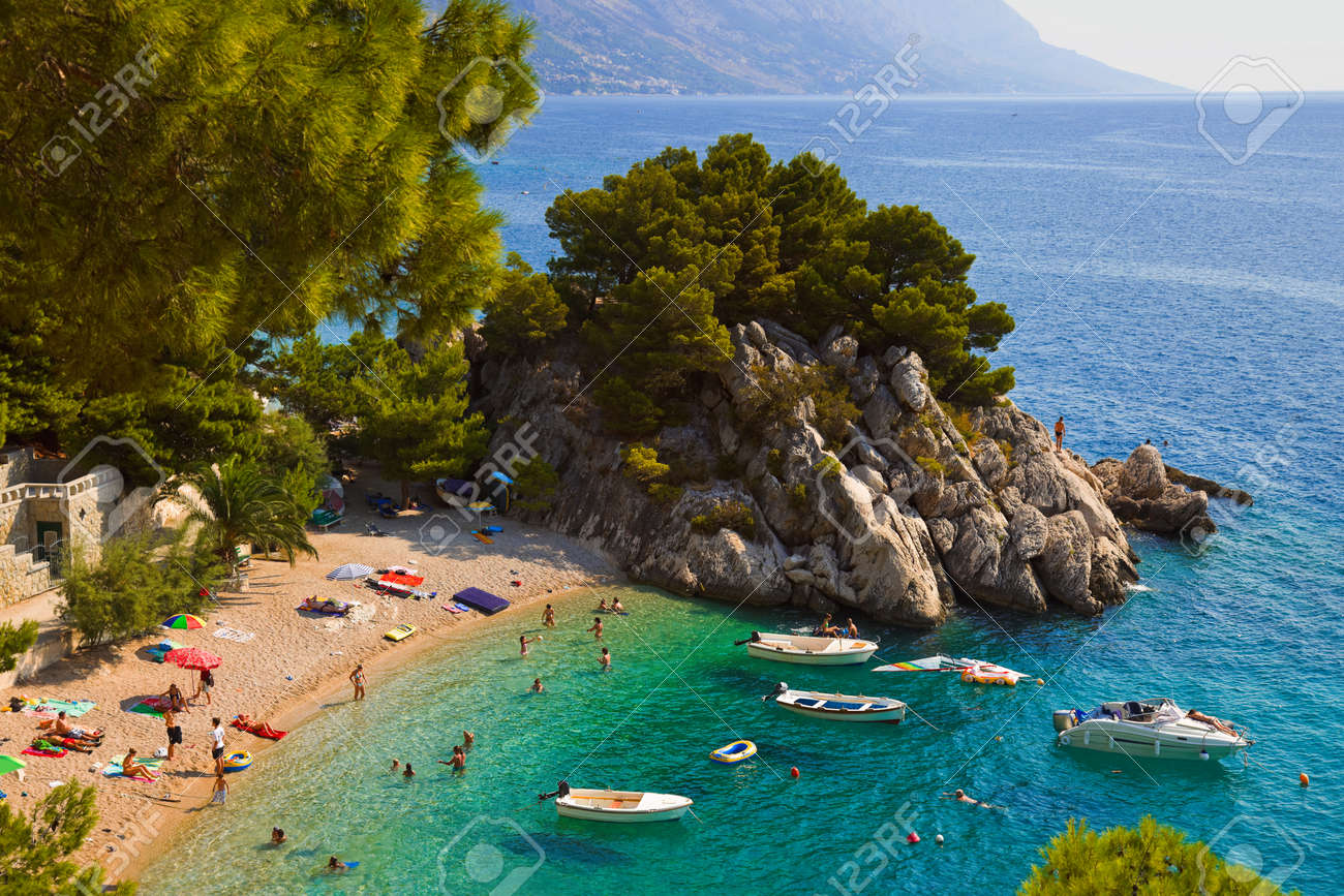 Beach at Brela, Croatia - resort travel background - 57933143 Beach at Brela, Croatia - resort travel background - 57933143