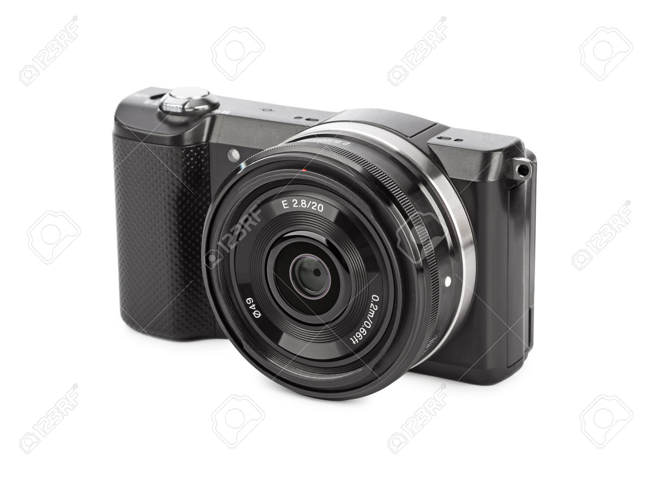 Mirrorless photo camera isolated on white background - 60027832 Mirrorless photo camera isolated on white background - 60027832