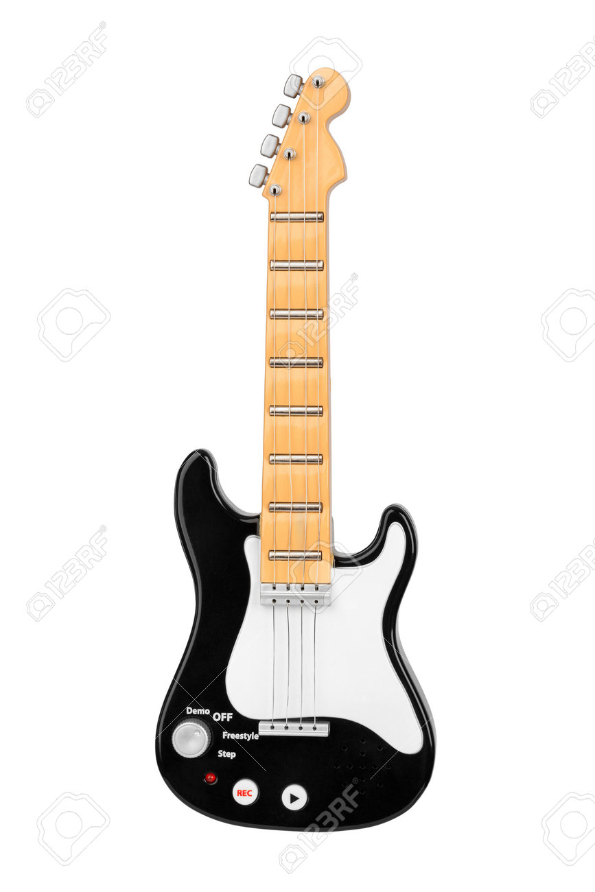 white toy guitar