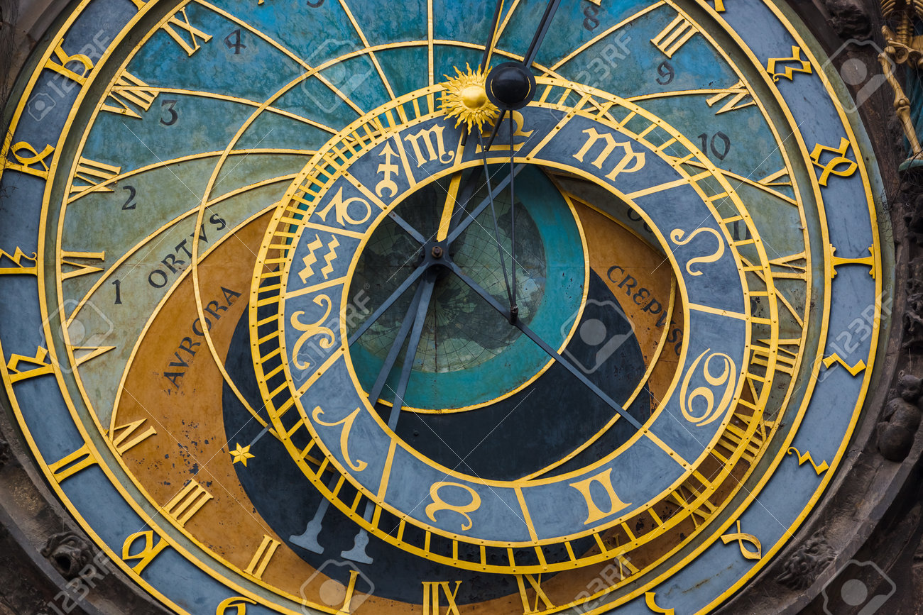 Old Astronomical clock in Prague - Czech Republic - travel and architecture background - 97589025 Old Astronomical clock in Prague - Czech Republic - travel and architecture background - 97589025