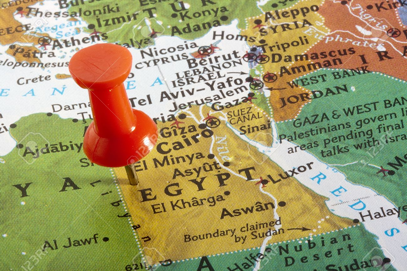 country of egypt pinned on a world map stock photo picture and pinned map