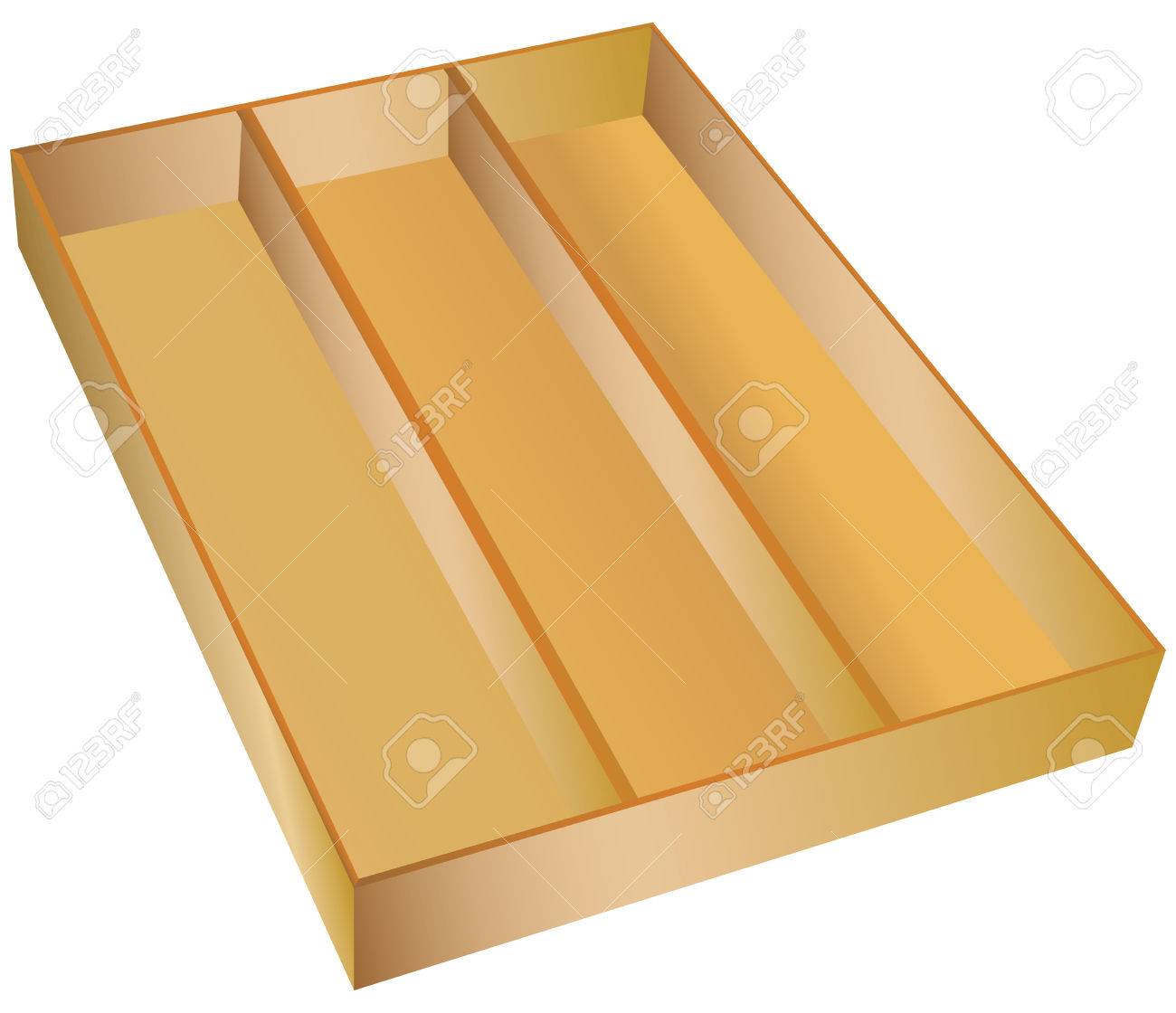 Caja De Madera Para Utensilios De Cocina Con Tres Secciones