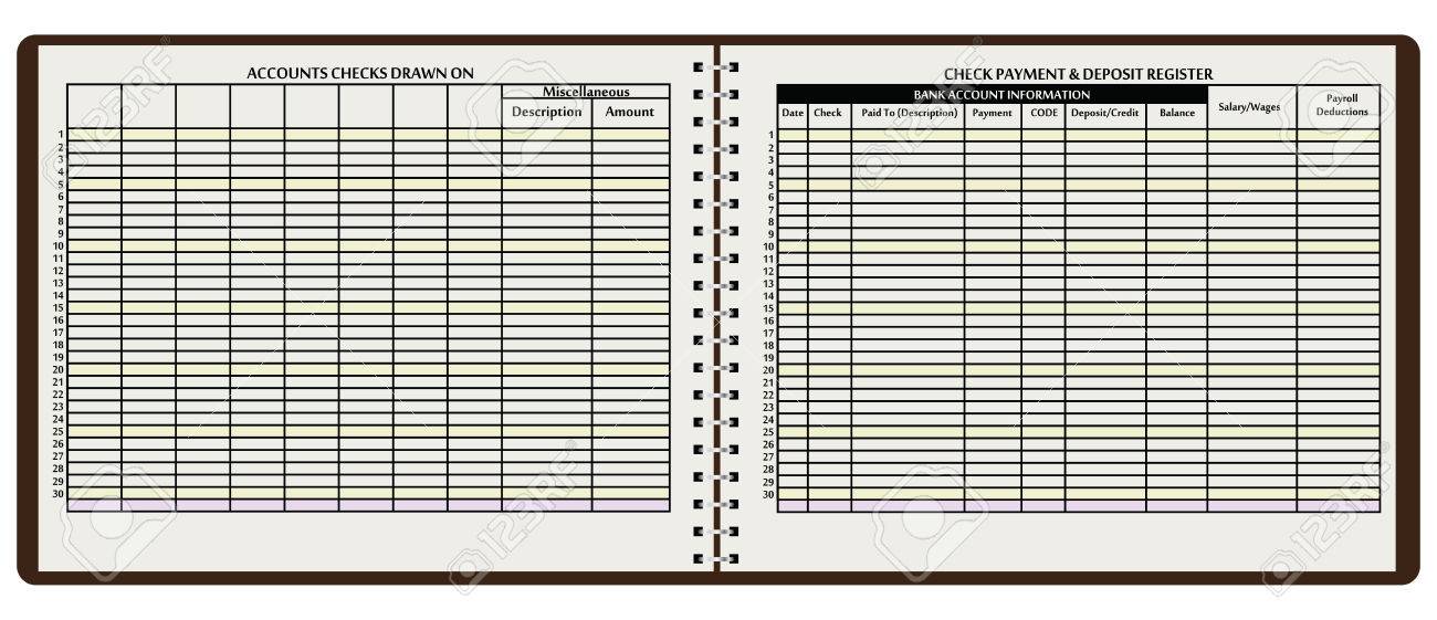 check payment and deposit register royalty free cliparts vectors register checks