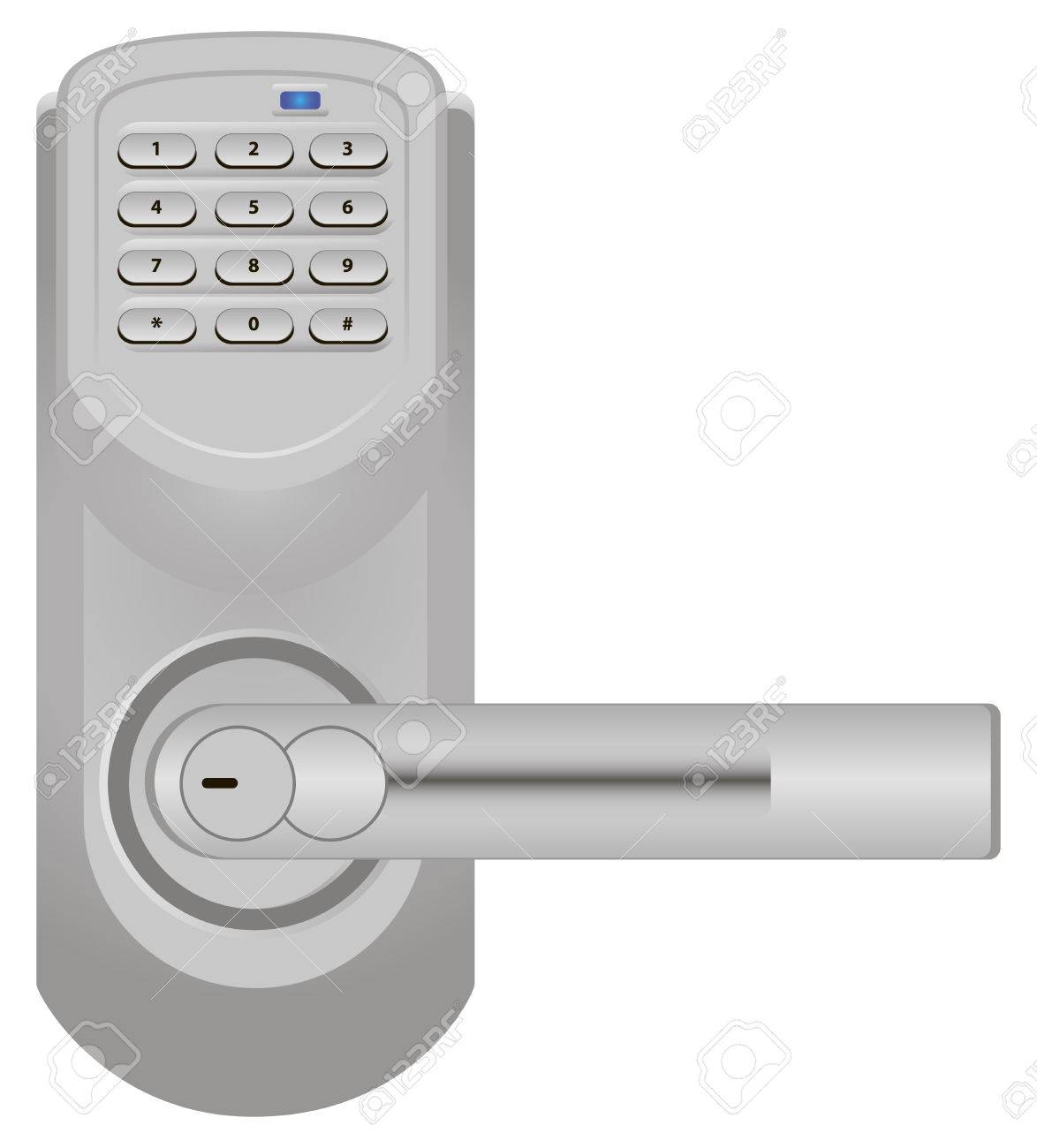 Door Handle With Combination Lock. Vector Illustration. Royalty Free ... Door Handle With Combination Lock. Vector Illustration. Royalty Free ...