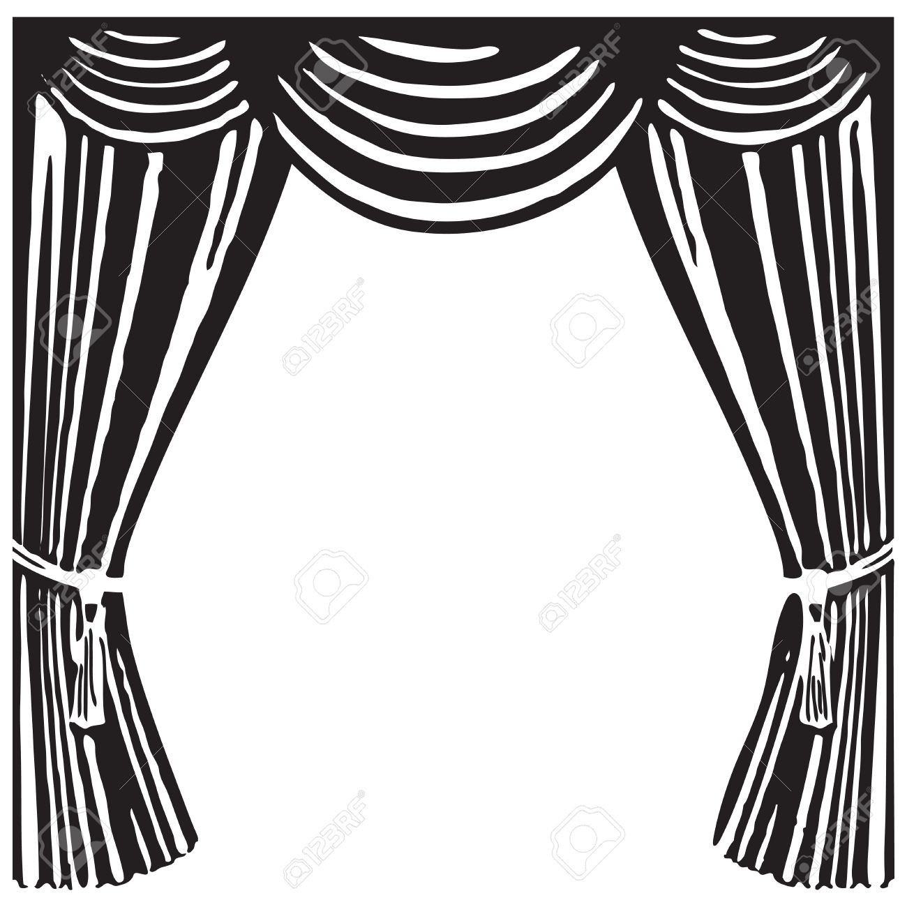 開いた劇場の幕 劇場のシンボル ベクトル イラスト のイラスト素材 ベクタ Image