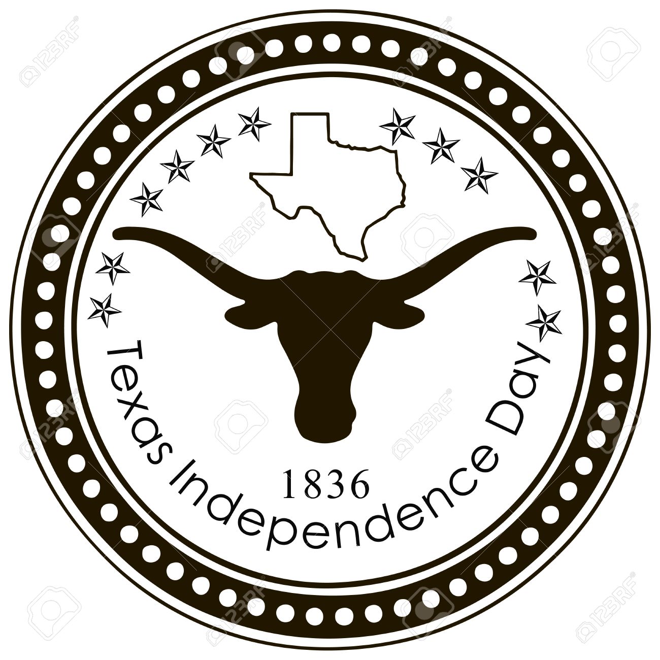 1836 年 3 月 2 日にテキサスの独立宣言のお祝いのシンボルです。のイラスト素材・ベクター Image 36436745